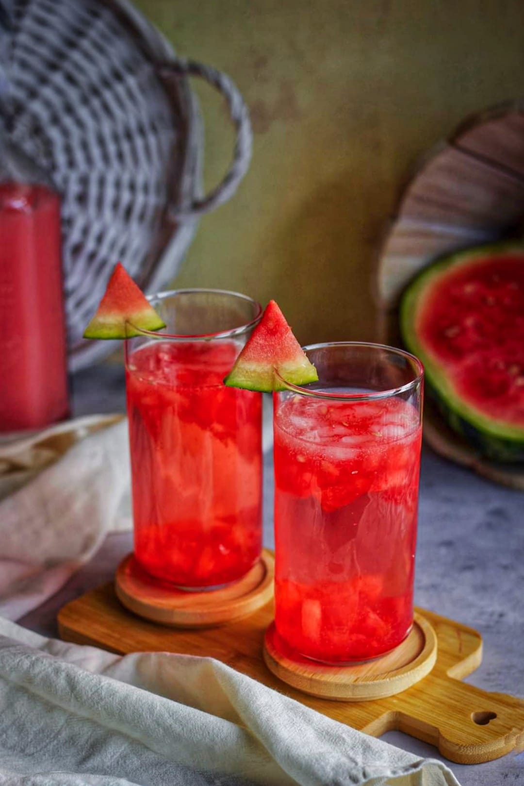 Glasses of watermelon juice